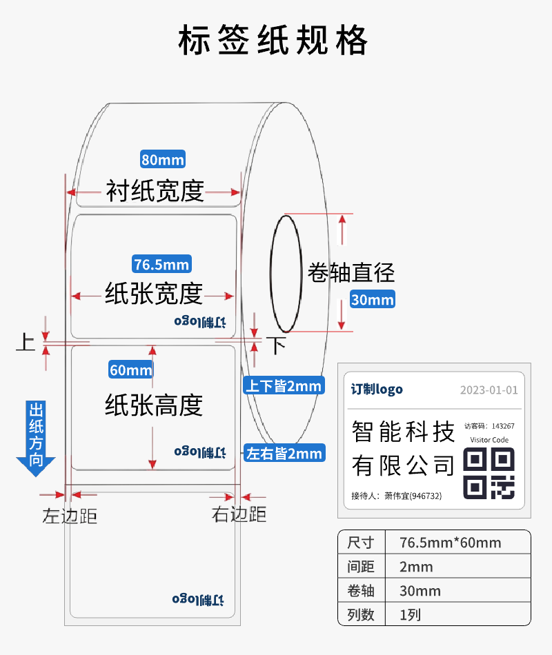 标签纸规格